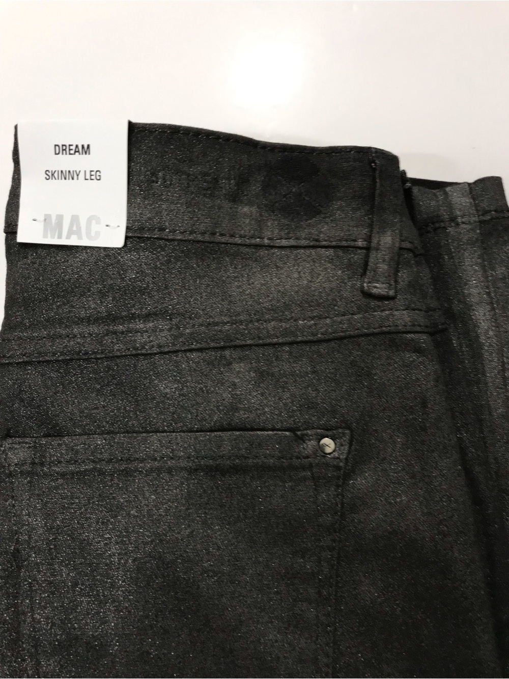 NWT MAC Dream Skinny Black Shimmer Coated Jeans 34 stretch - Picture 10 of 13